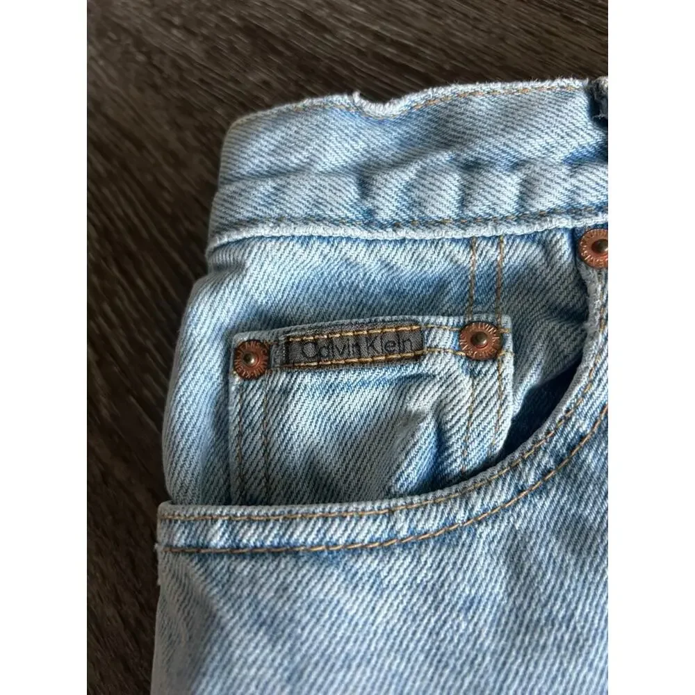 90s Vintage Calvin Klein Jeans High Rise Cuffed Denim Shorts Size 4 USA Cotton